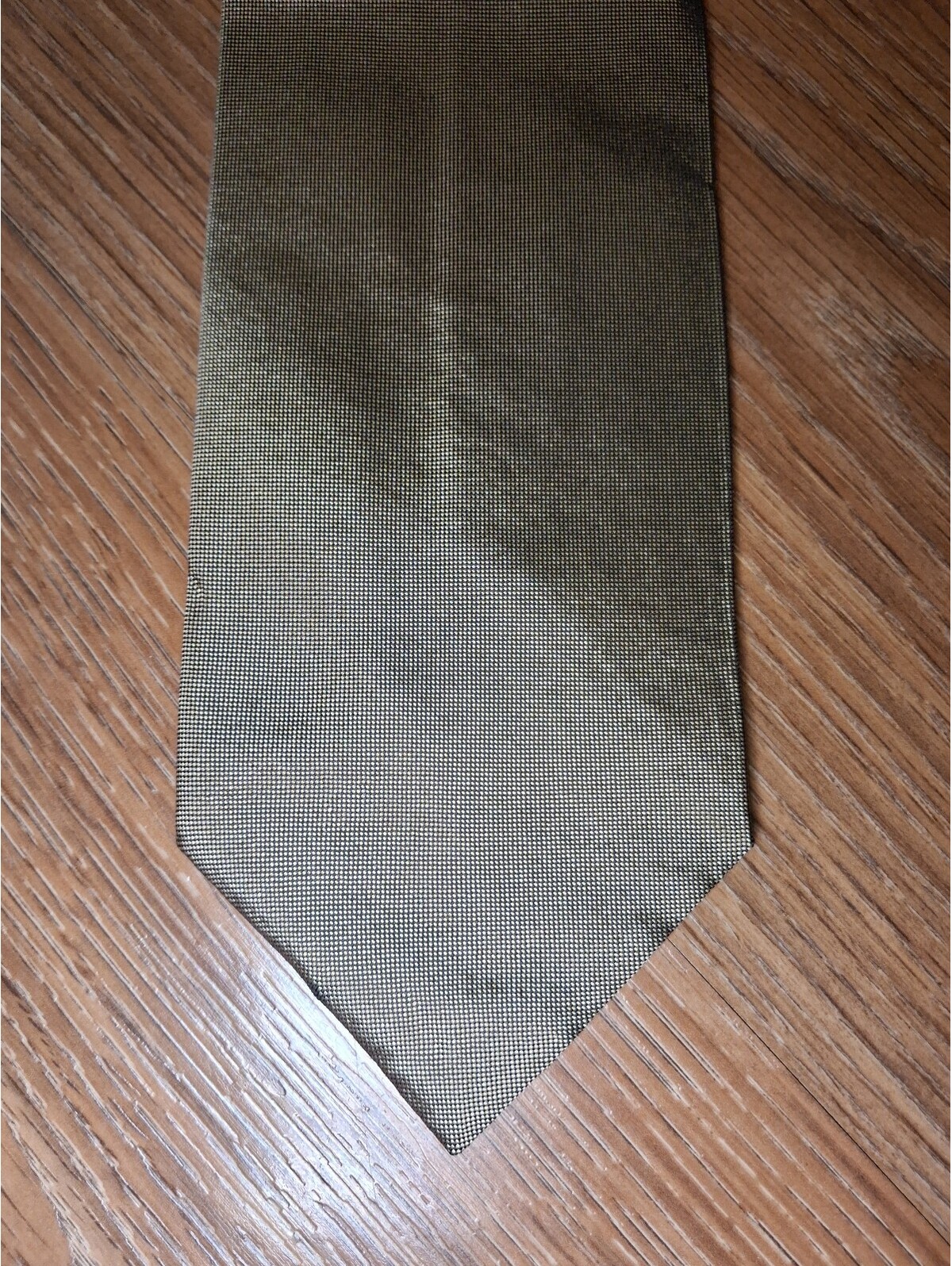 Emporio Armani Silk Tie Gold Birdseye Wide Made In Italy